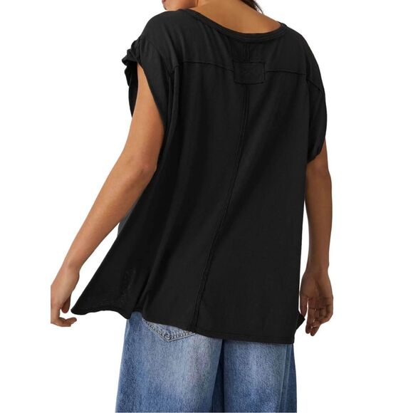 Free People Black Naomi Tee S - Picture 2 of 2